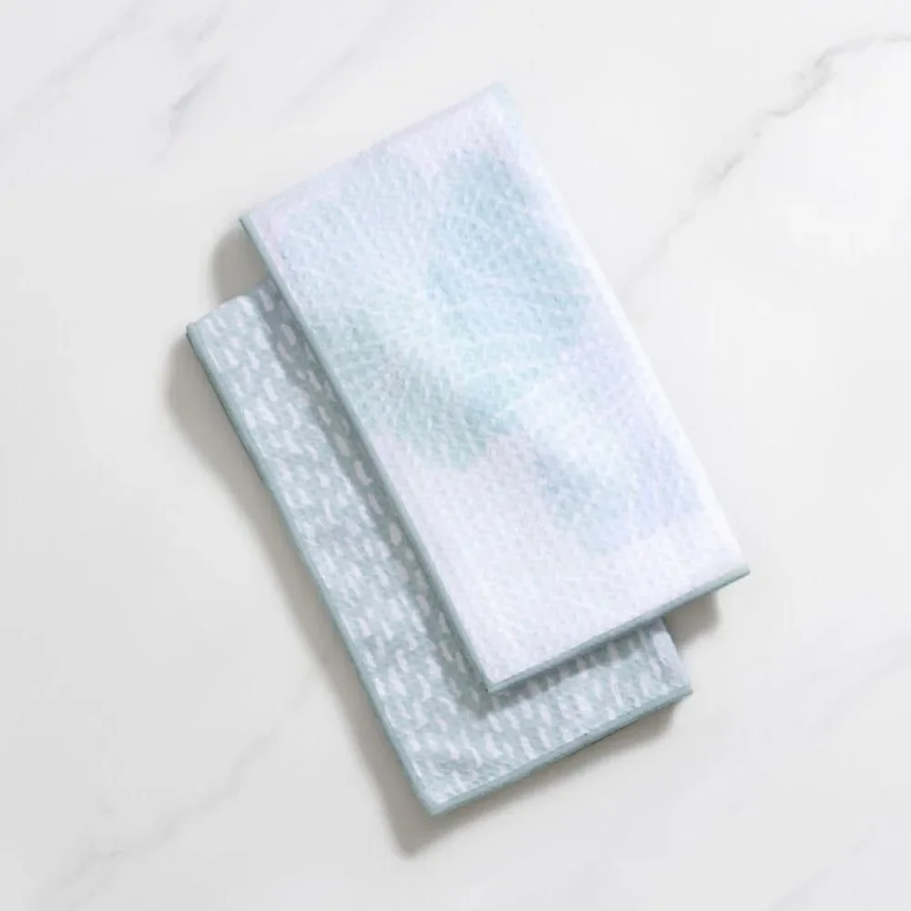 Norwex Tea Towels Limited Edition Soft Blossoms/Brush Strokes NWT